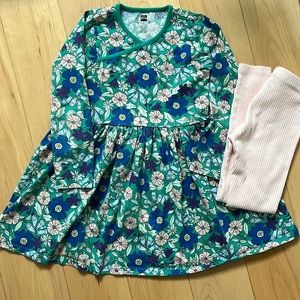 Tea Collection Long Sleeve Wrap Neck Dress with Leggings